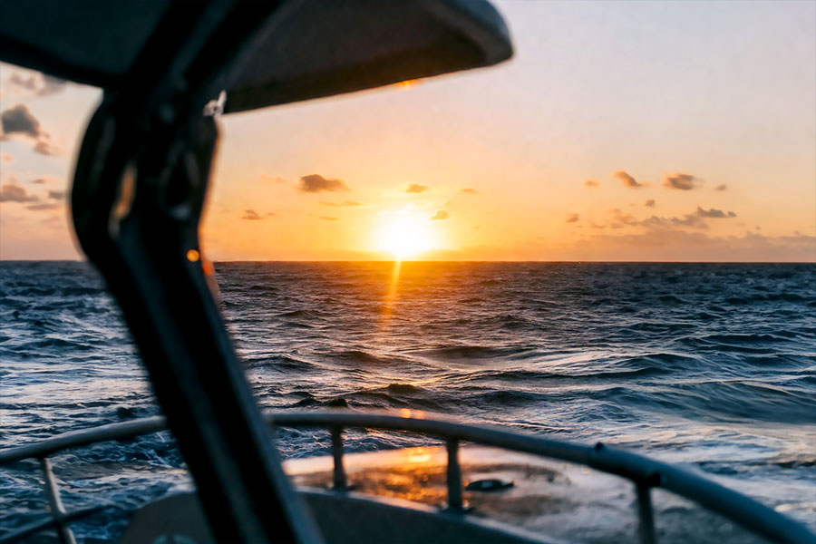 Coucher de soleil sur l'océan